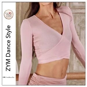 Women's Pink V Neck Wrap Around Tie Top
